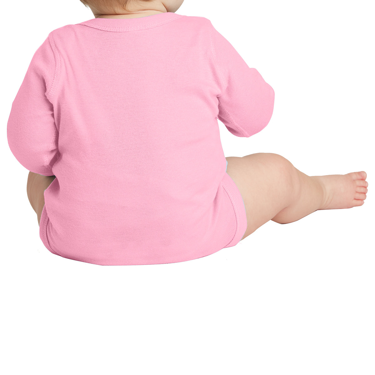 Infant Long Sleeve Baby Rib Bodysuit - Pink