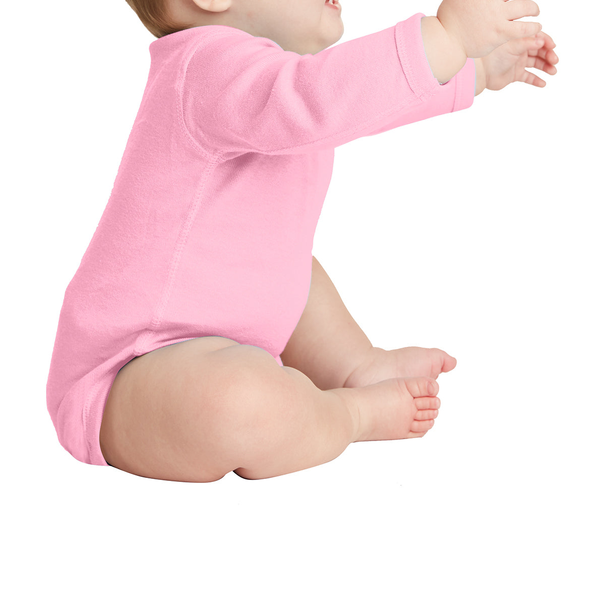 Infant Long Sleeve Baby Rib Bodysuit - Pink
