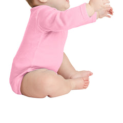 Infant Long Sleeve Baby Rib Bodysuit - Pink