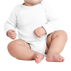 Infant Long Sleeve Baby Rib Bodysuit - White