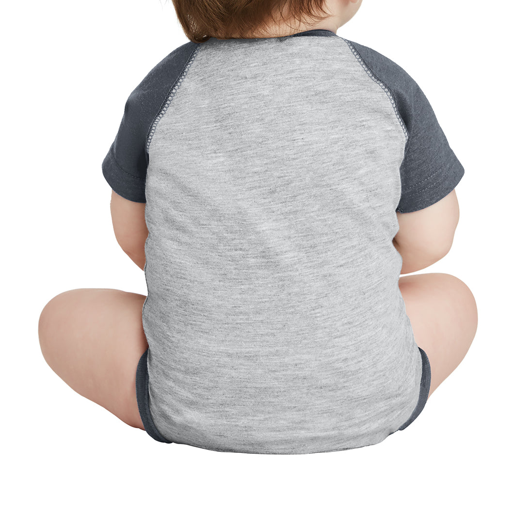 Infant Baseball Fine Jersey Bodysuit - Vintage Hthr/ Vintage Navy