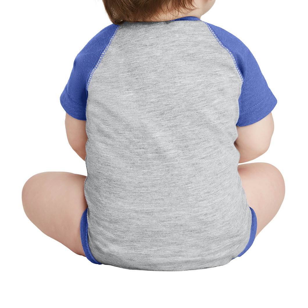 Infant Baseball Fine Jersey Bodysuit - Vintage Hthr/ Vintage Royal