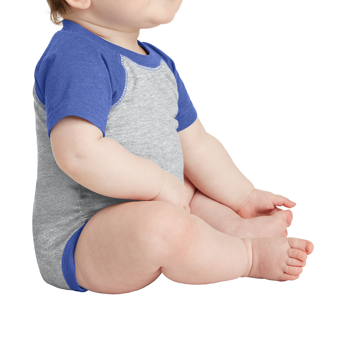 Infant Baseball Fine Jersey Bodysuit - Vintage Hthr/ Vintage Royal