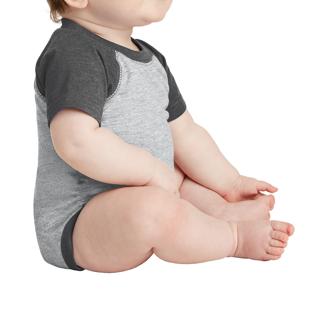 Infant Baseball Fine Jersey Bodysuit - Vintage Hthr/ Vintage Smoke
