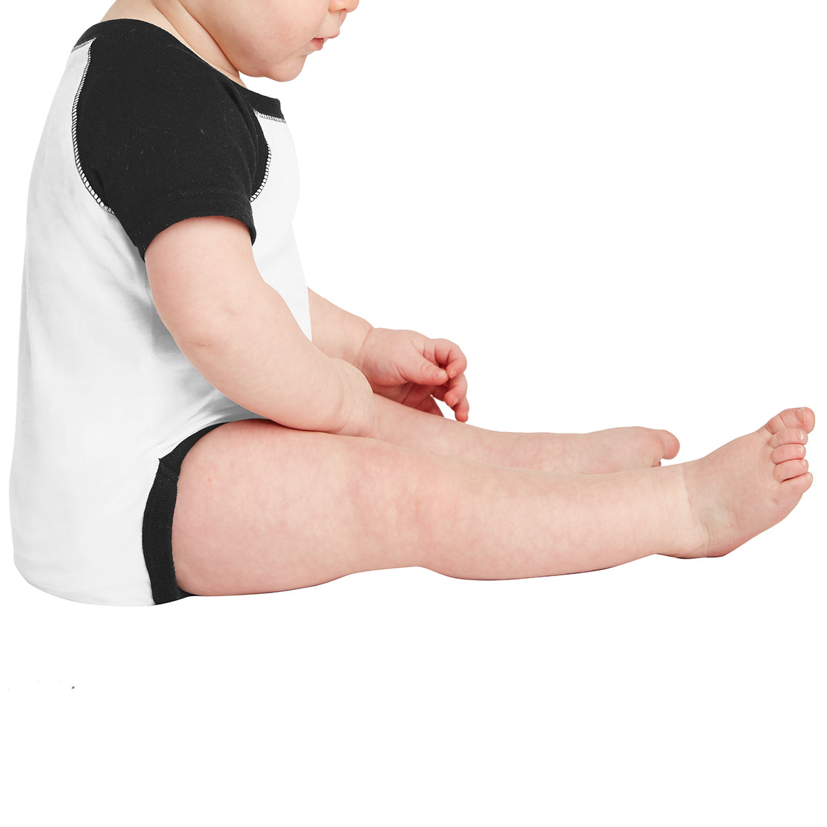 Infant Baseball Fine Jersey Bodysuit - White/Black