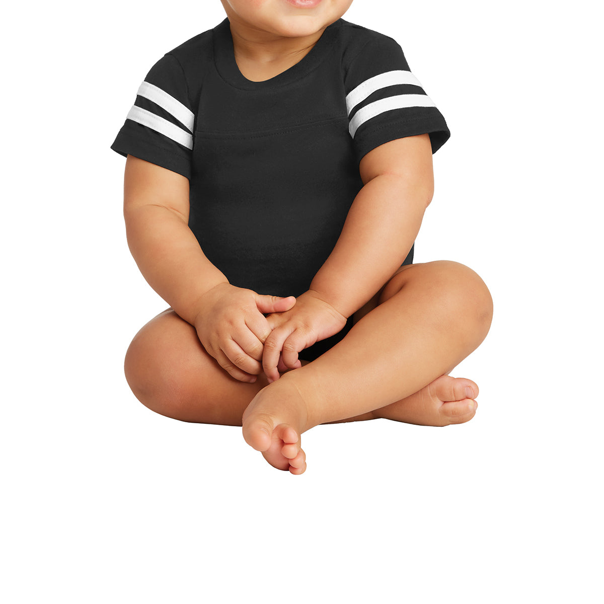 Infant Football Fine Jersey Bodysuit - Black/White