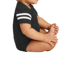 Infant Football Fine Jersey Bodysuit - Black/White