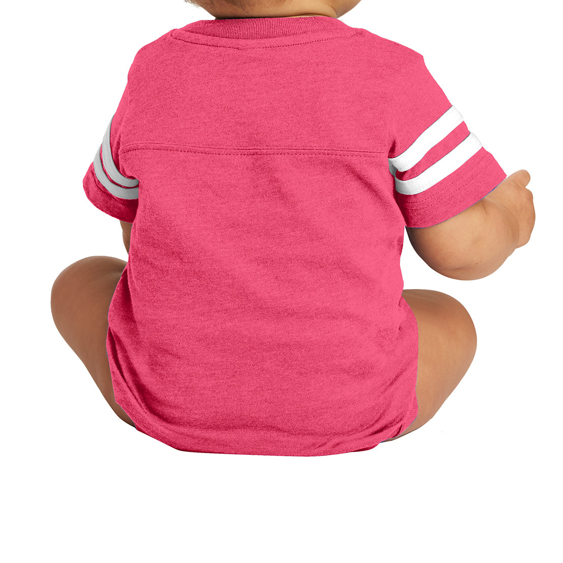 Infant Football Fine Jersey Bodysuit - Vintage Hot Pink/ Blended White