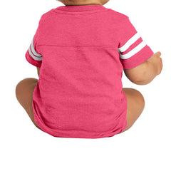 Infant Football Fine Jersey Bodysuit - Vintage Hot Pink/ Blended White