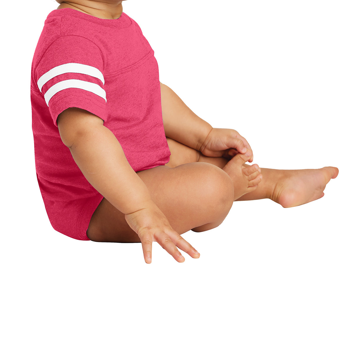 Infant Football Fine Jersey Bodysuit - Vintage Hot Pink/ Blended White
