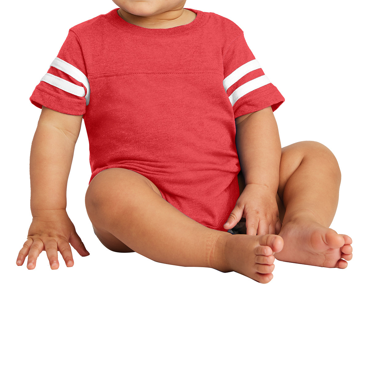 Infant Football Fine Jersey Bodysuit - Vintage Red/ Blended White