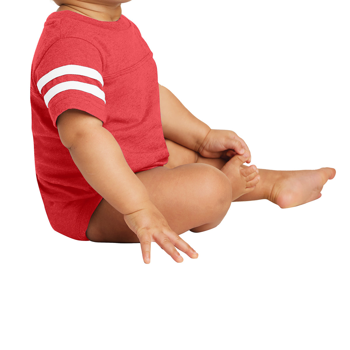 Infant Football Fine Jersey Bodysuit - Vintage Red/ Blended White