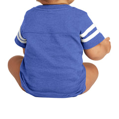 Infant Football Fine Jersey Bodysuit -  Vintage Royal/ Blended White