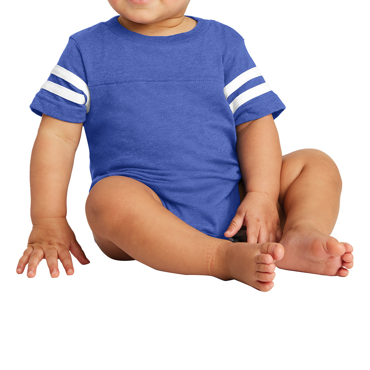 Infant Football Fine Jersey Bodysuit - Vintage Royal/ Blended White