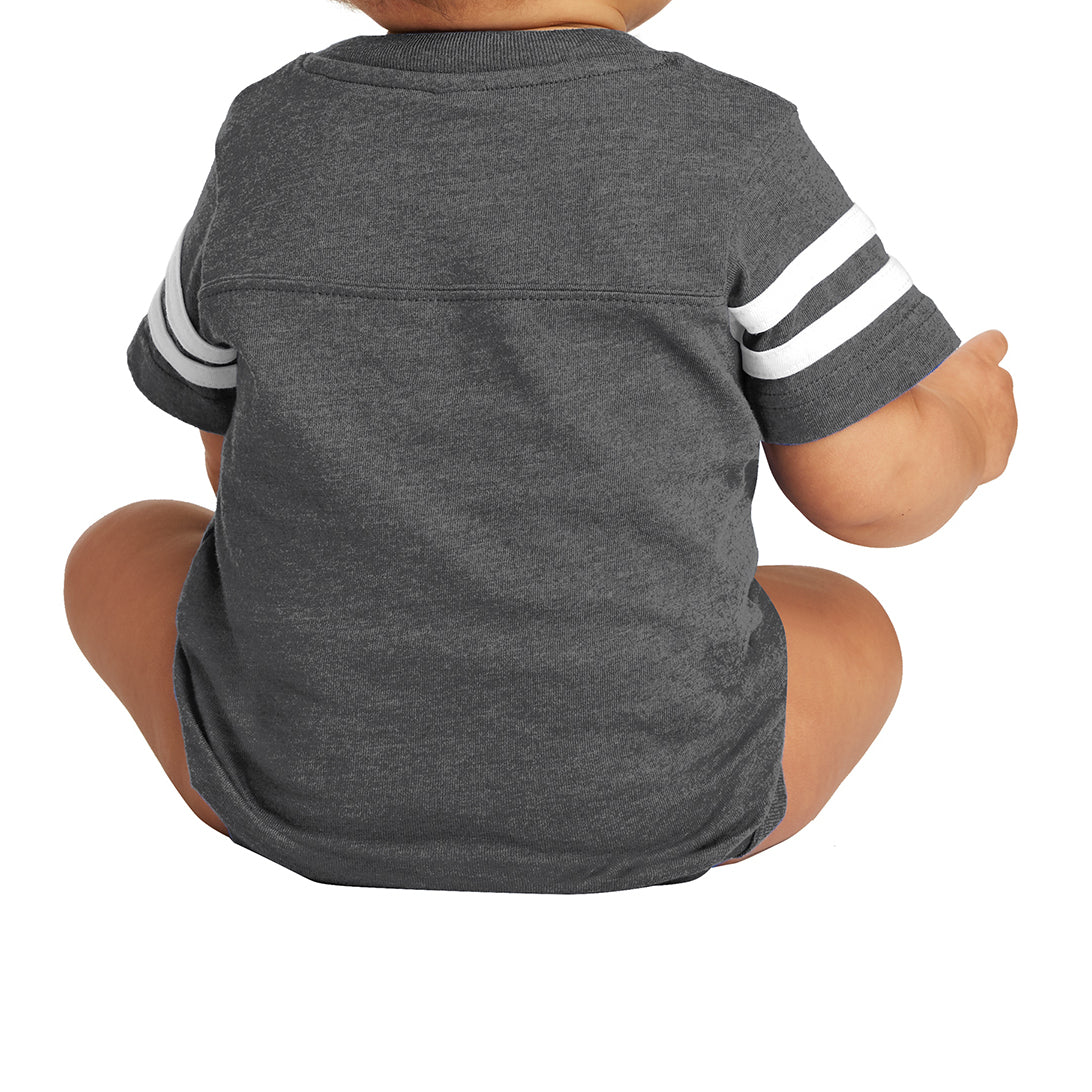 Infant Football Fine Jersey Bodysuit - Vintage Smoke/ Blended White