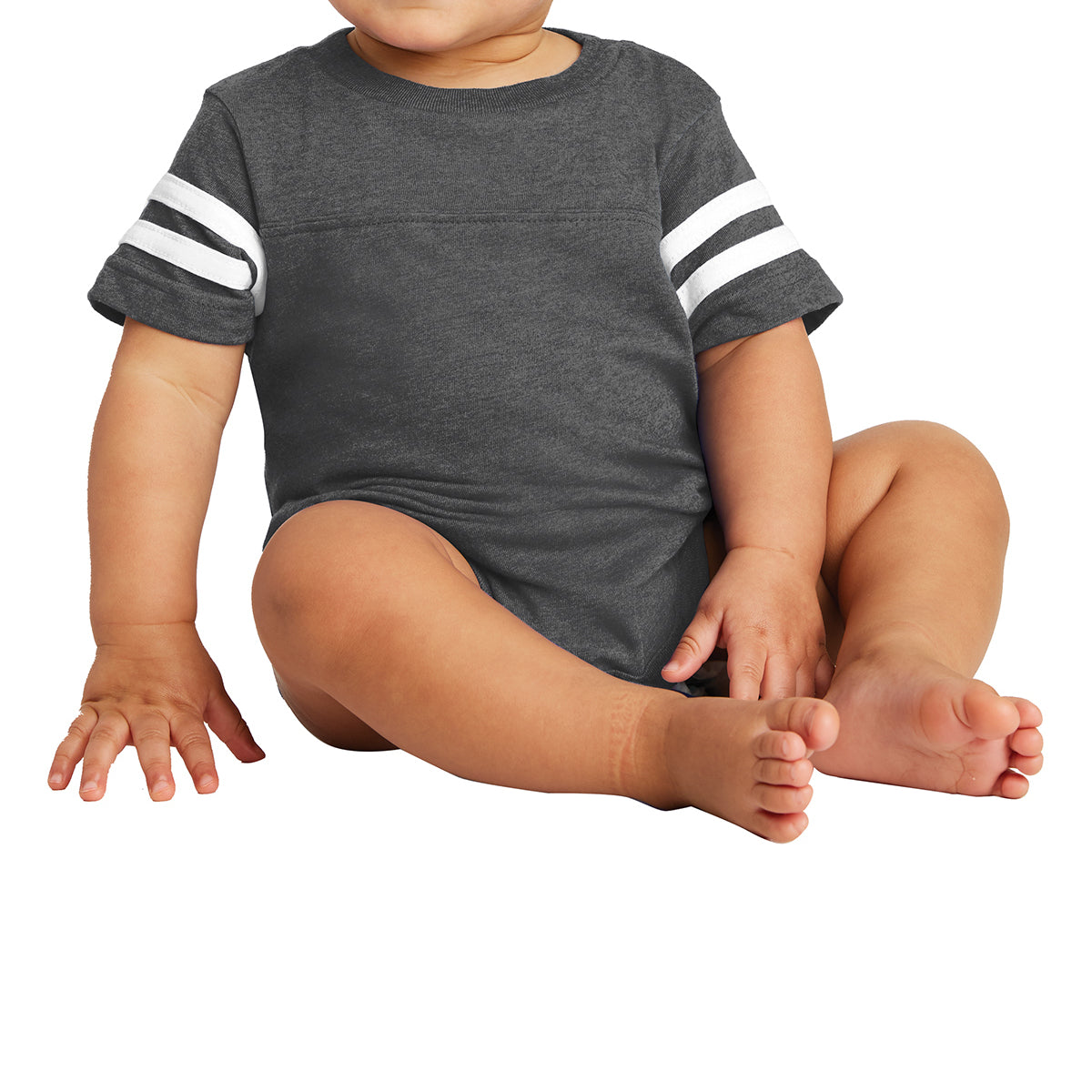 Infant Football Fine Jersey Bodysuit - Vintage Smoke/ Blended White
