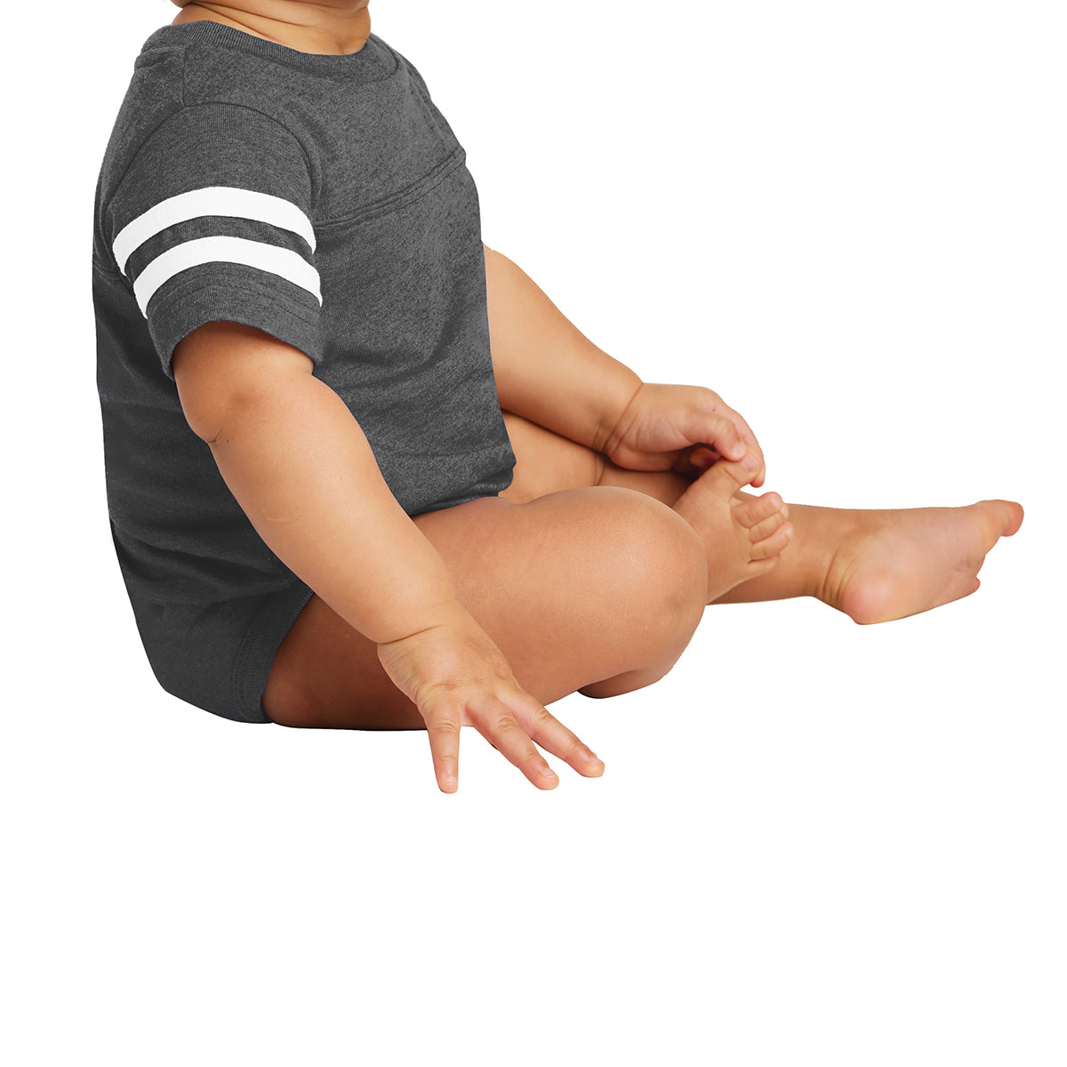Infant Football Fine Jersey Bodysuit - Vintage Smoke/ Blended White