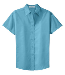 Mafoose Women's Comfortable Short Sleeve Easy Care Shirt Maui Blue-Front