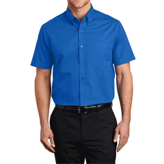 Men's Short Sleeve Wrinkle Resistance Easy Care Button Down Collar Shirt