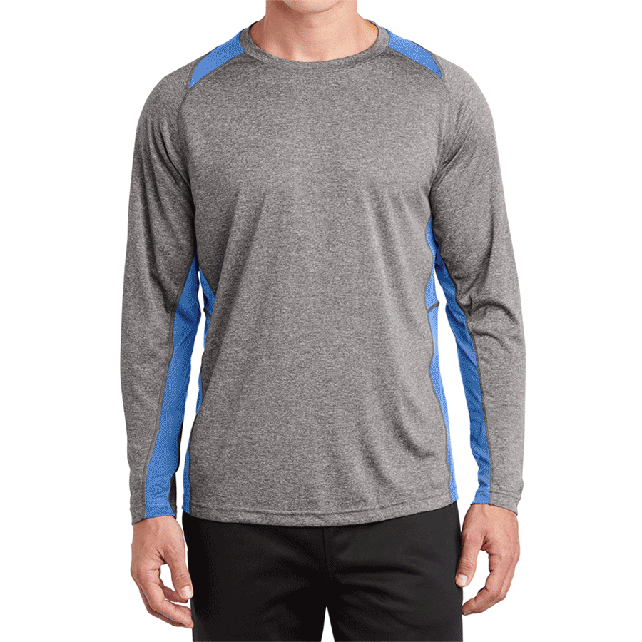 Men's Long Sleeve Heather Colorblock Contender Tee Shirt
