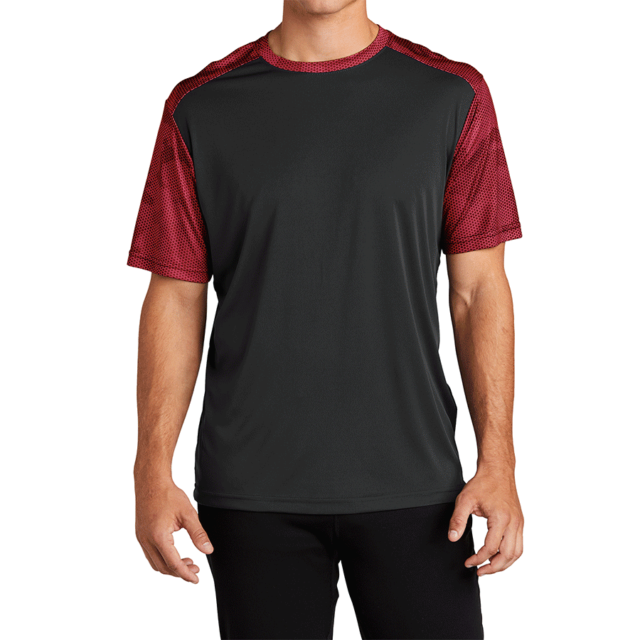 Mens Digital Camo Hex Colorblock Moisture Wicking Athletic Training T-shirt