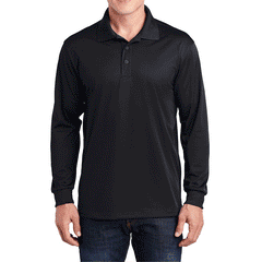 Men's Long Sleeve Moisture-Wicking Micropique Sport-Wick Casual Polo T-shirt