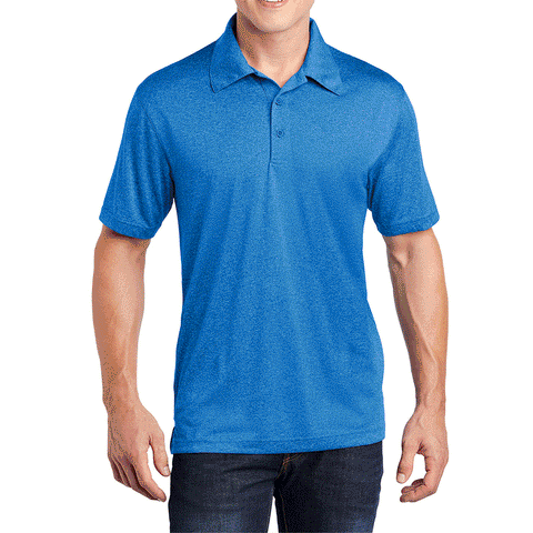 Men's Short Sleeve Moisture-Wicking Heather Contender Polo T-shirt