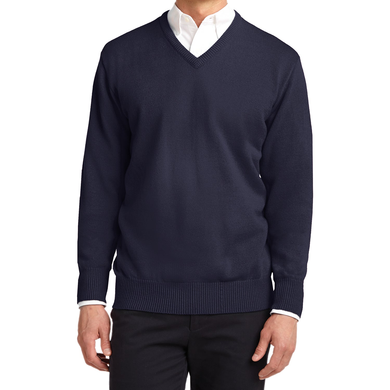 Mafoose Men's Value V-Neck Sweater Navy-Front