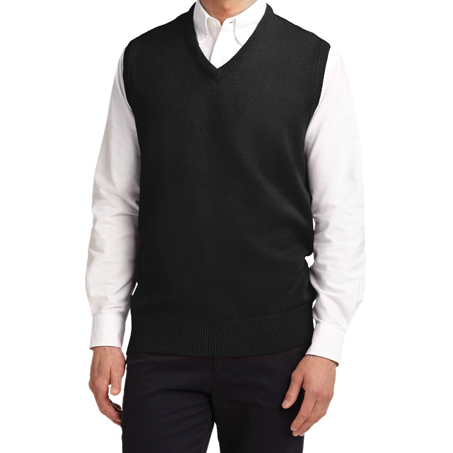 Mafoose Men's Value V-Neck Sweater Vest Black-Front