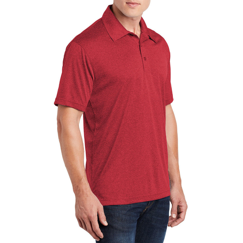 Men's Short Sleeve Moisture-Wicking Heather Contender Polo T-shirt