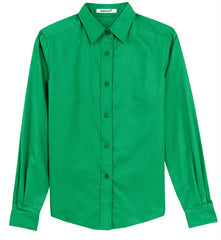 Mafoose Women's Long Sleeve Easy Care Shirt Court Green-Front