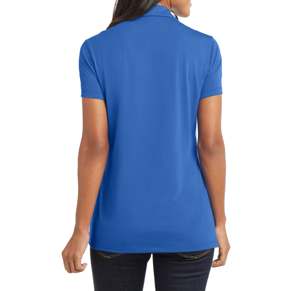 Women's Short Sleeve Cotton Touch Stretch Performance Y-neck Polo Shirt