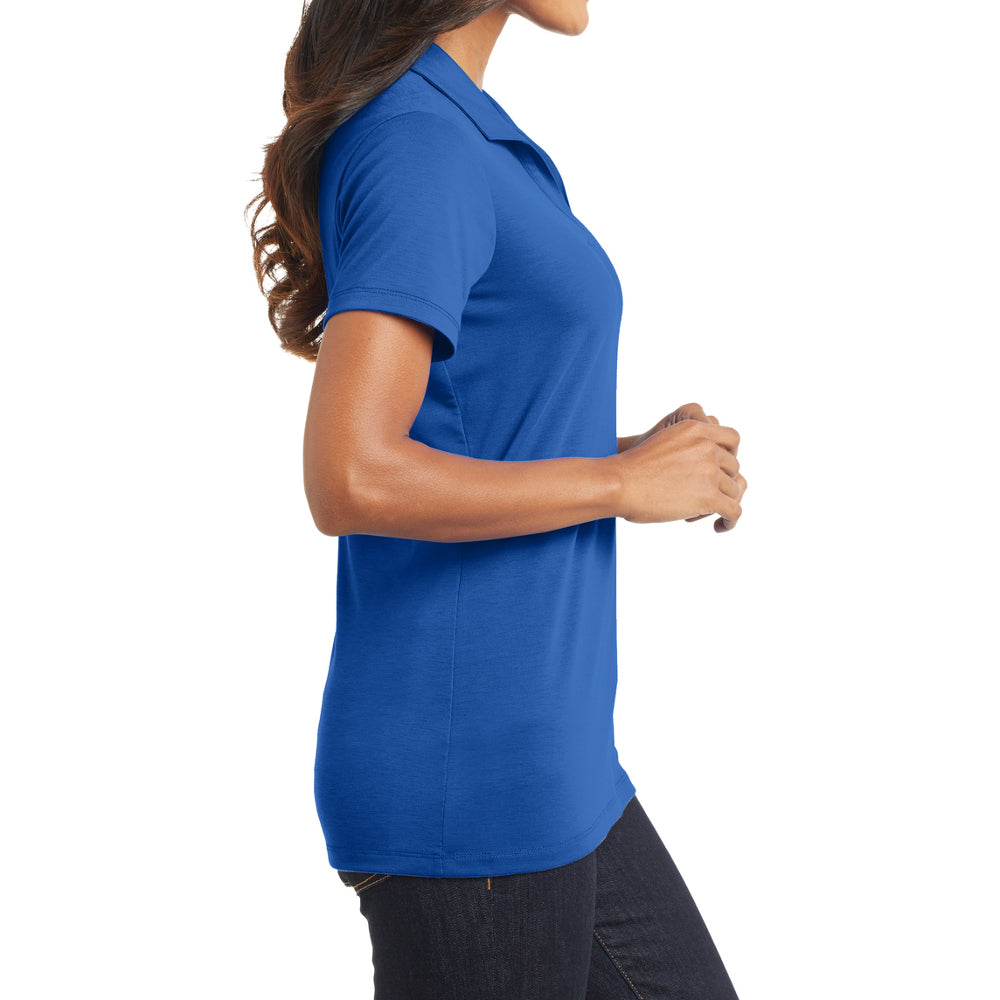 Women's Short Sleeve Cotton Touch Stretch Performance Y-neck Polo Shirt
