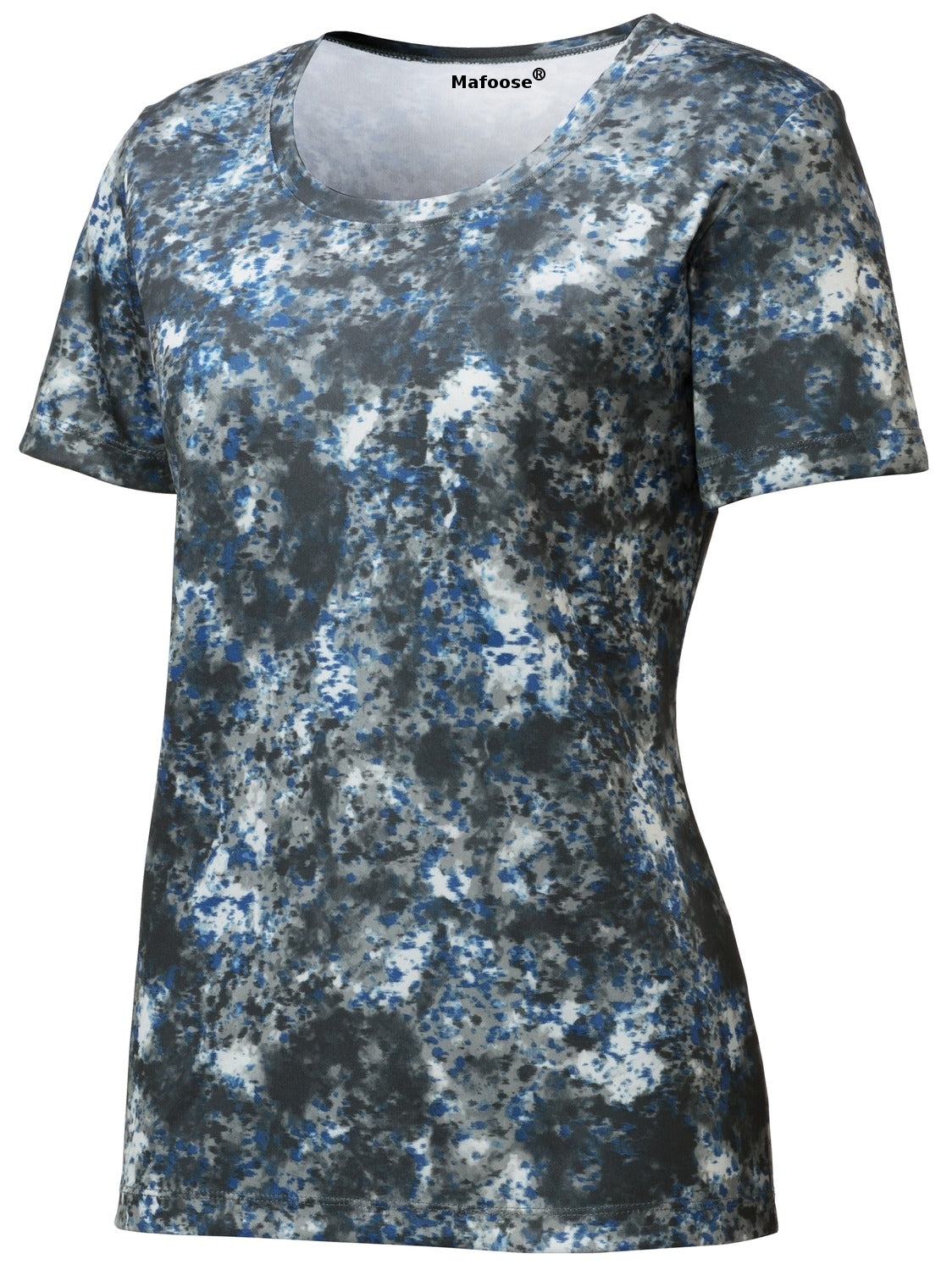 Mafoose Ladies Mineral Freeze Scoop Neck Tee Shirt True Royal-Front
