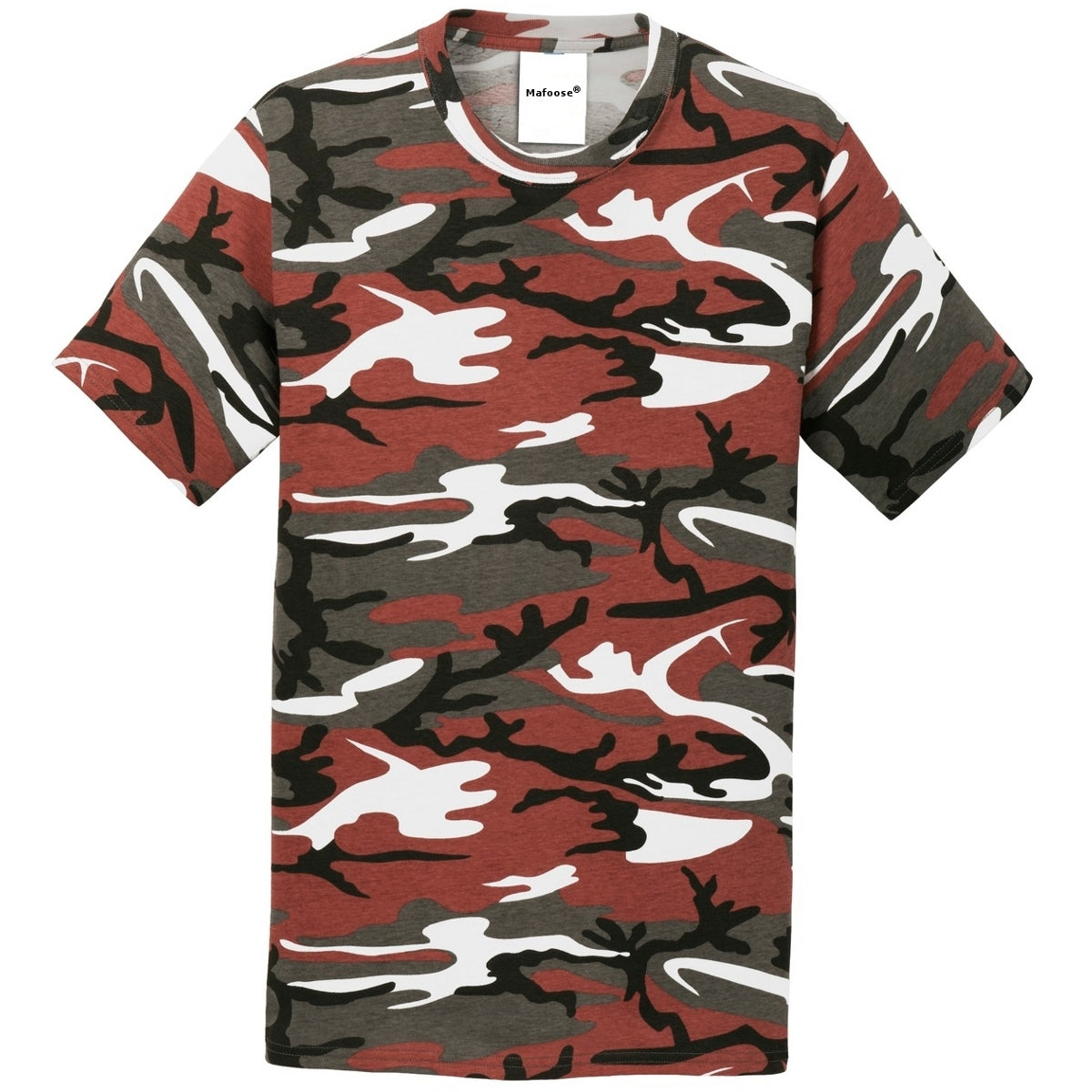 Mafoose Men's 5.4-oz 100% Cotton Tee Shirt Red Camo-Front