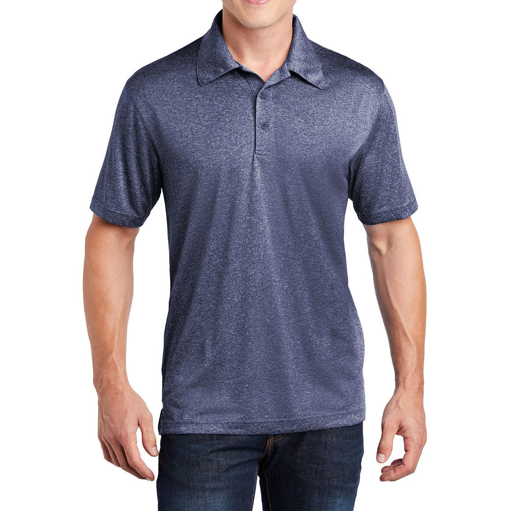 Men's Short Sleeve Moisture-Wicking Heather Contender Polo T-shirt