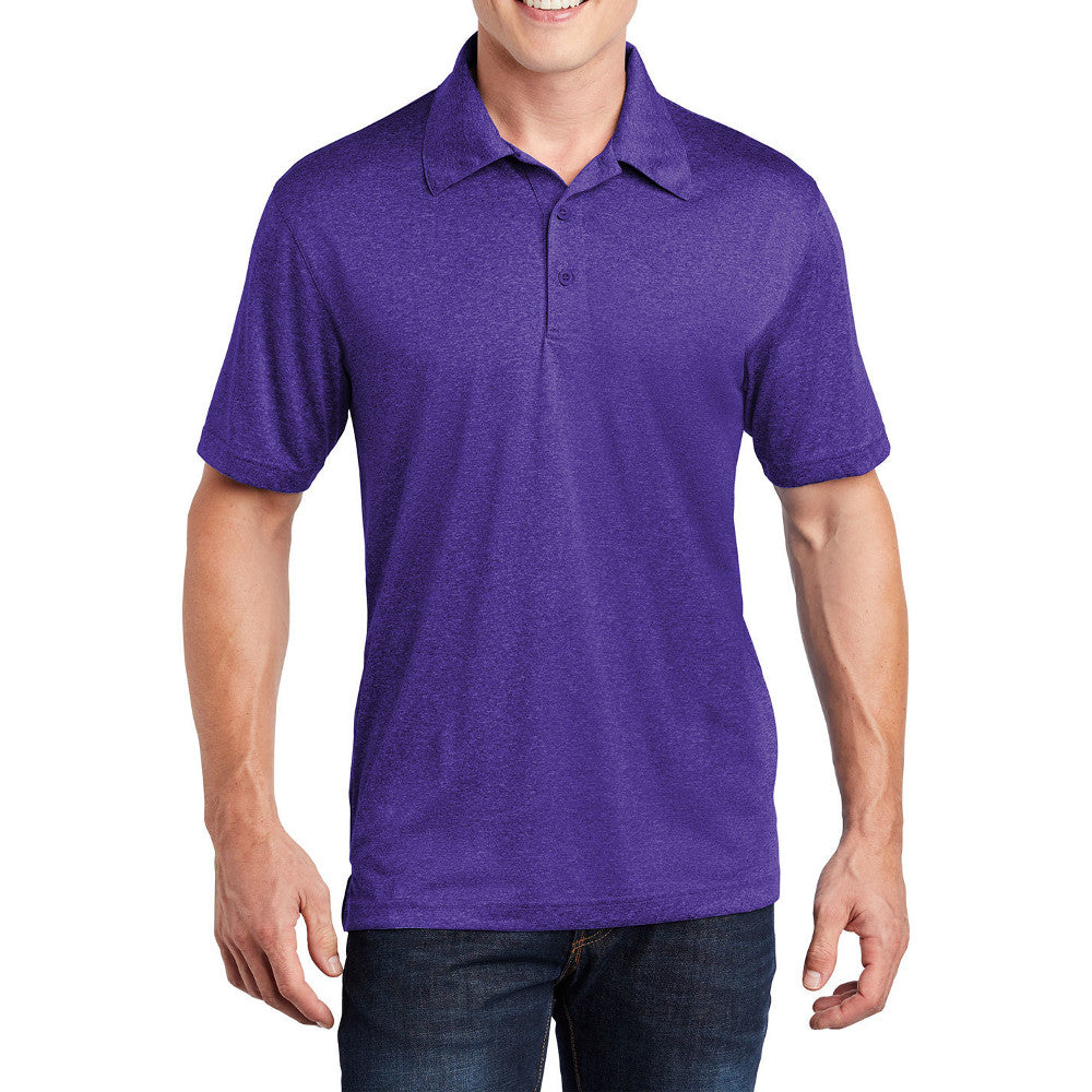 Men's Short Sleeve Moisture-Wicking Heather Contender Polo T-shirt