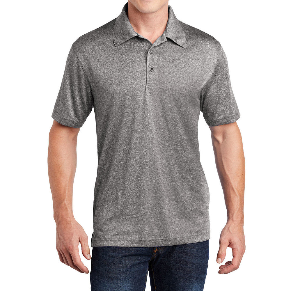Men's Short Sleeve Moisture-Wicking Heather Contender Polo T-shirt
