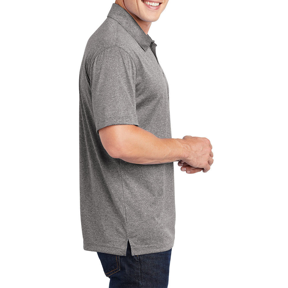 Men's Short Sleeve Moisture-Wicking Heather Contender Polo T-shirt