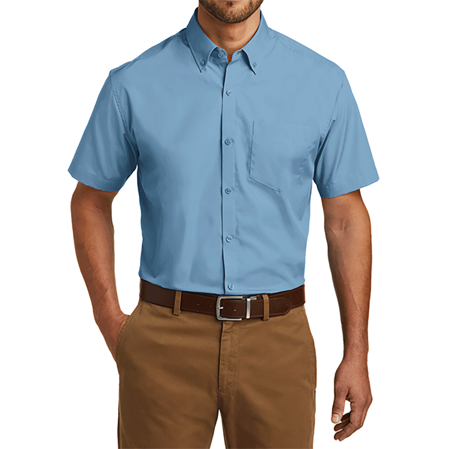 Men's Short Sleeve Carefree Poplin Shirt