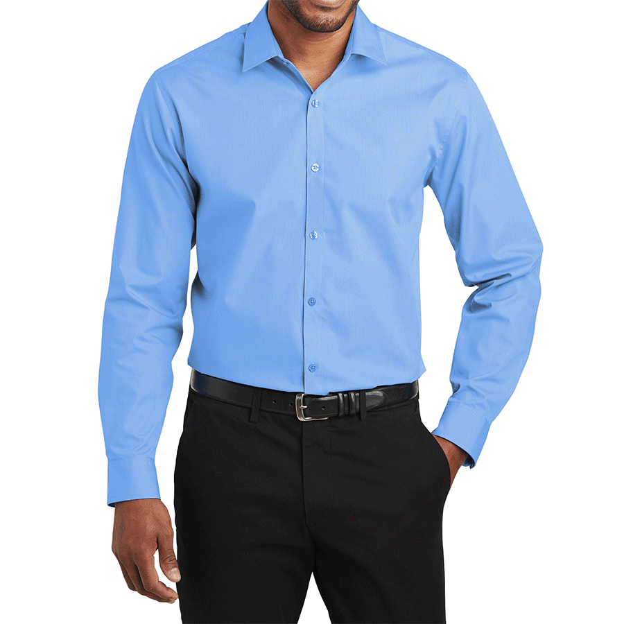 Men's Slim Fit Long Sleeve Carefree Poplin Shirt