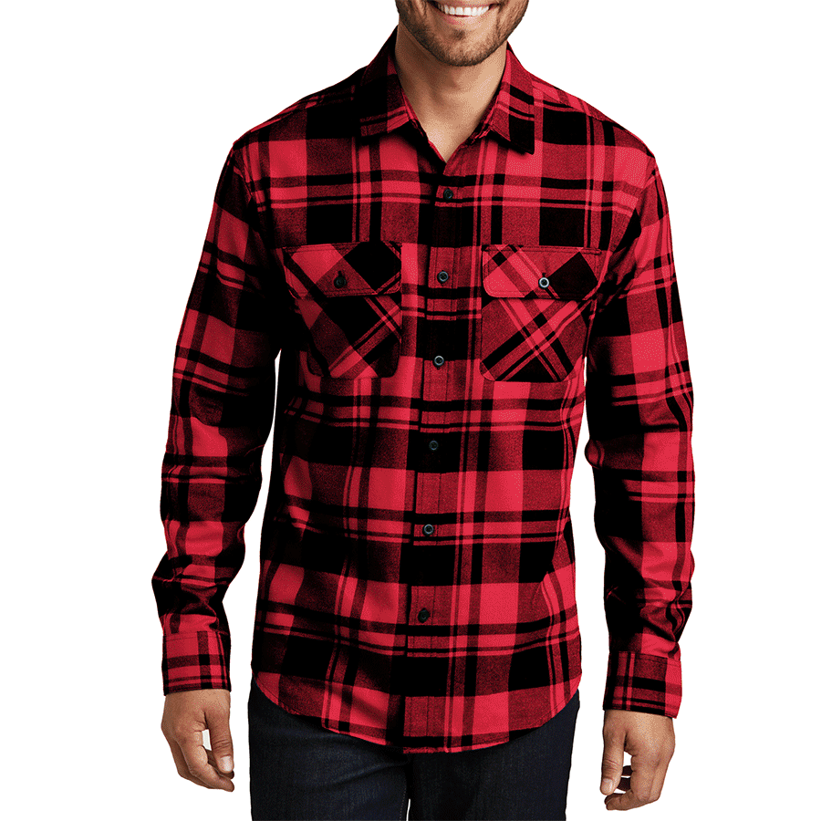 Buffalo Plaid Flannel Long Sleeve Shirt Casual Button Down With Pockets