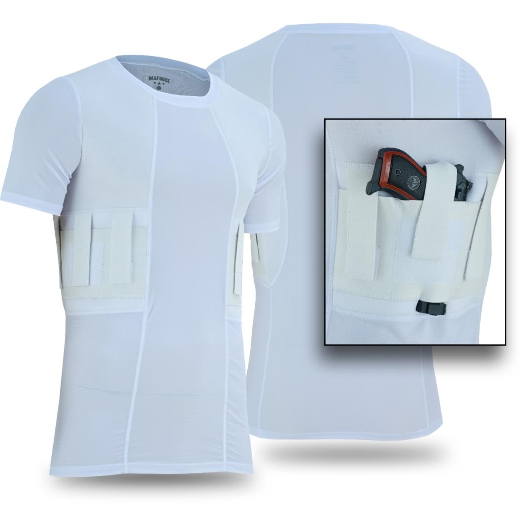 Mafoose Men's Undercover Concealed Carry CCW Tactical Holster Compression Shirt Medium to 4XL
