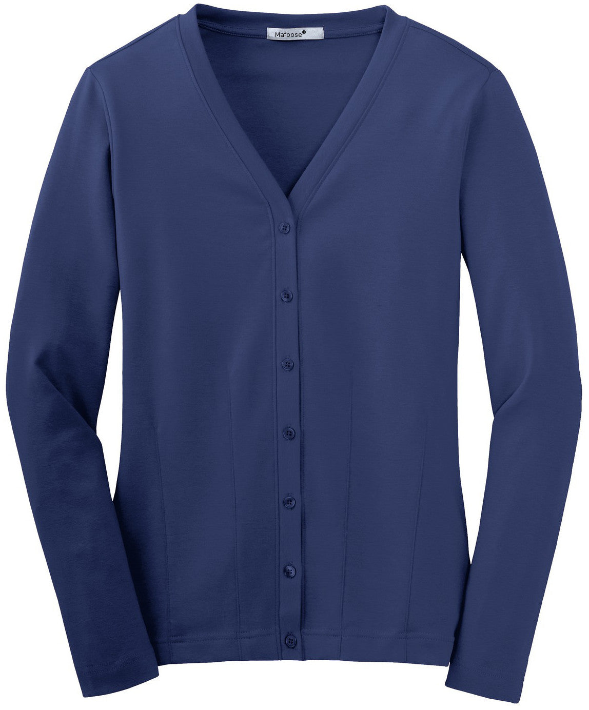 Mafoose Women's Stretch Cotton Cardigan Sapphire Blue-Front