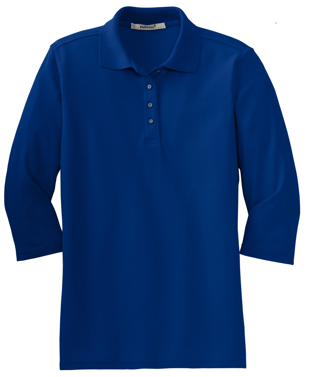 Mafoose Women's Soft Silk Touch 3/4-Sleeve Classic Polo Top Royal