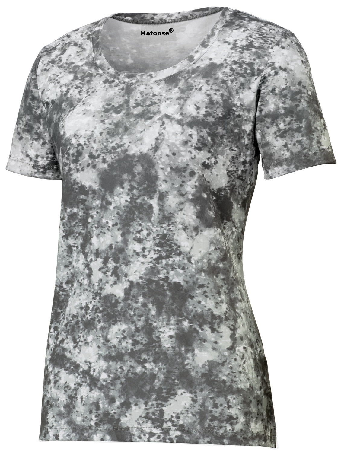 Mafoose Ladies Mineral Freeze Scoop Neck Tee Shirt Dark Smoke Grey-Front