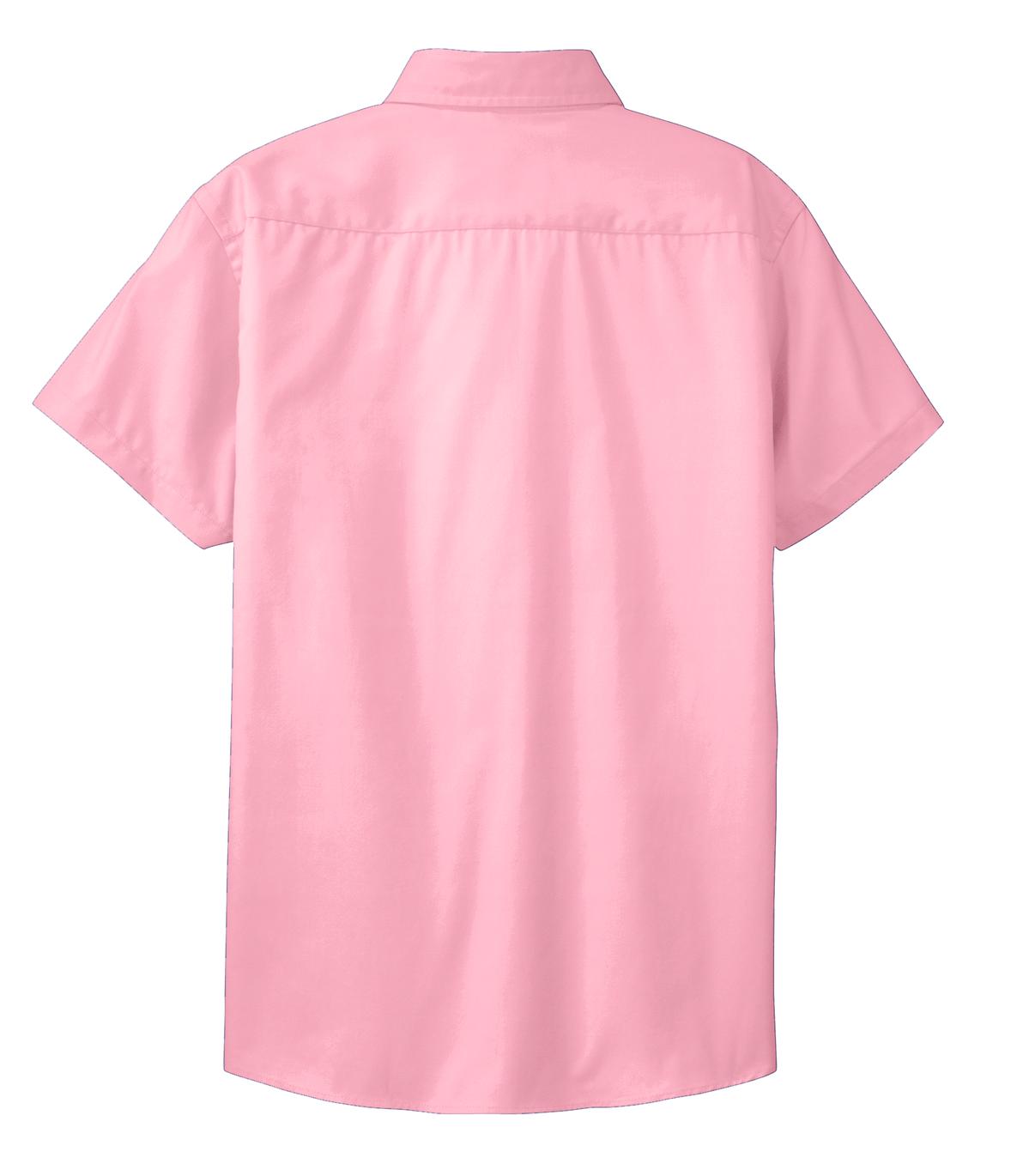Mafoose Women's Comfortable Short Sleeve Easy Care Shirt Light Pink-Back