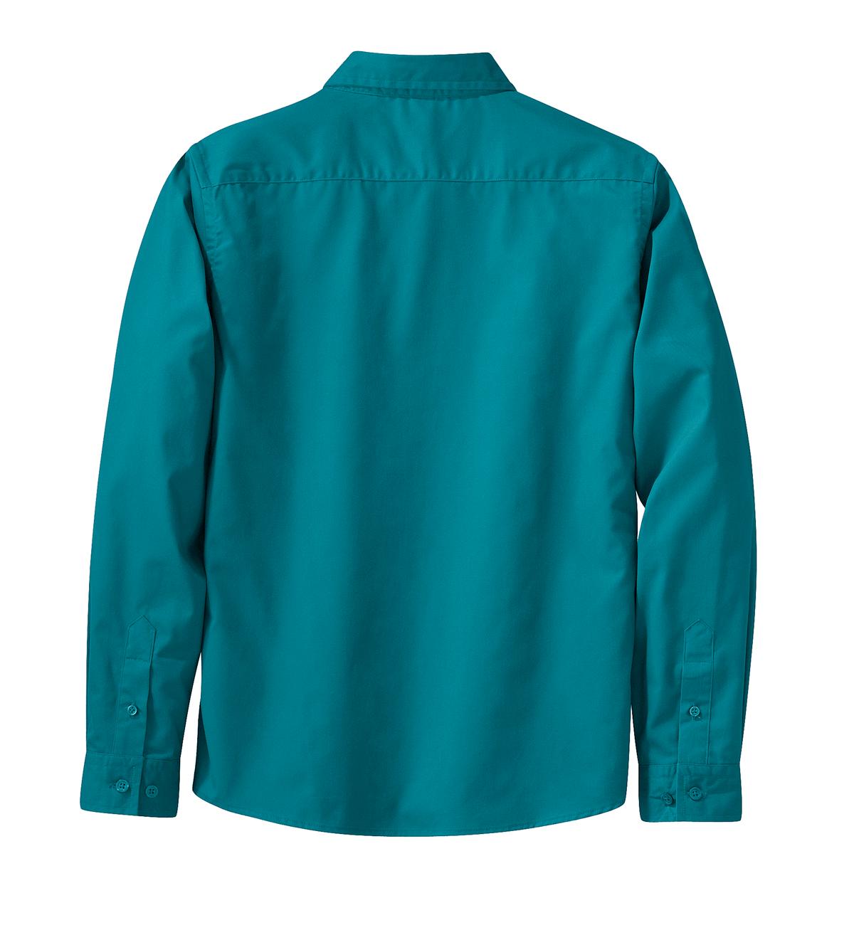 Mafoose Women's Long Sleeve Easy Care Shirt Teal Green-Back
