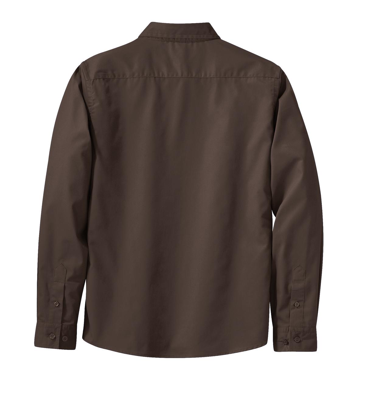 Mafoose Women's Long Sleeve Easy Care Shirt Coffee Bean/Light Stone-Back