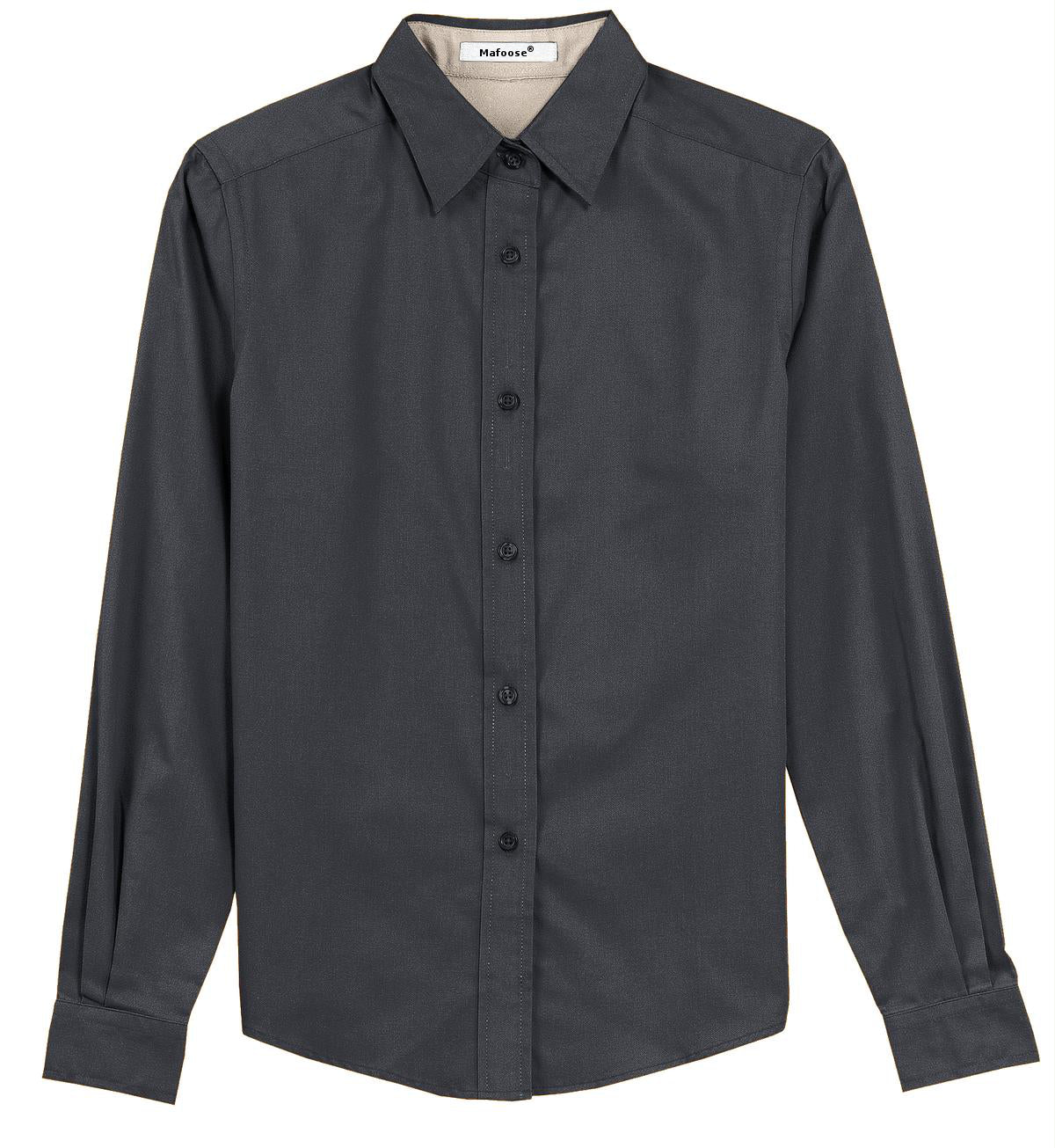 Mafoose Women's Long Sleeve Easy Care Shirt Classic Navy/ Light Stone-Front